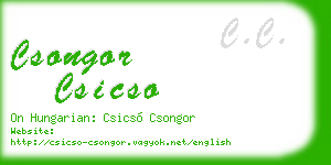 csongor csicso business card